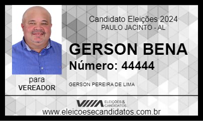 Candidato GERSON BENA 2024 - PAULO JACINTO - Eleições