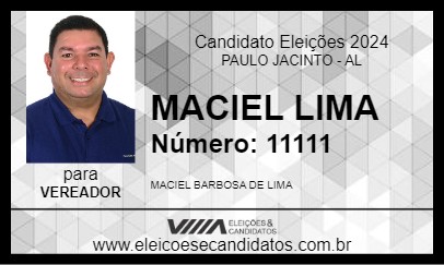 Candidato MACIEL LIMA 2024 - PAULO JACINTO - Eleições