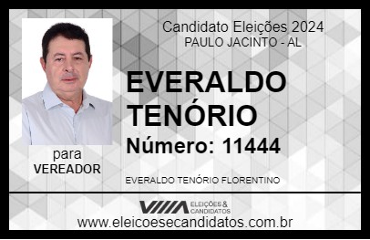 Candidato EVERALDO TENÓRIO 2024 - PAULO JACINTO - Eleições