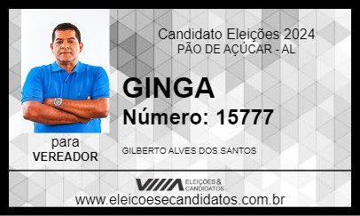 Candidato GINGA 2024 - PÃO DE AÇÚCAR - Eleições