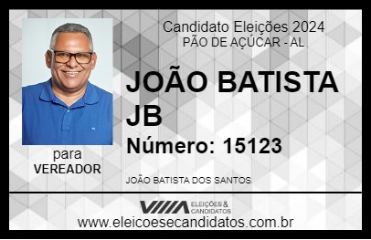 Candidato JOÃO BATISTA JB 2024 - PÃO DE AÇÚCAR - Eleições