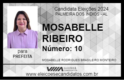 Candidato MOSABELLE RIBEIRO 2024 - PALMEIRA DOS ÍNDIOS - Eleições