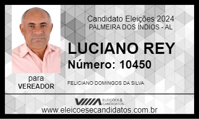 Candidato LUCIANO REY 2024 - PALMEIRA DOS ÍNDIOS - Eleições