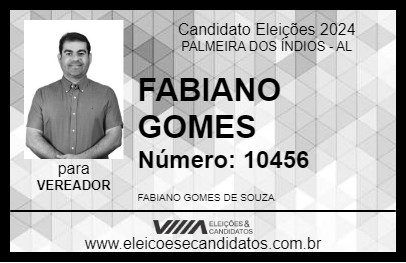 Candidato FABIANO GOMES 2024 - PALMEIRA DOS ÍNDIOS - Eleições