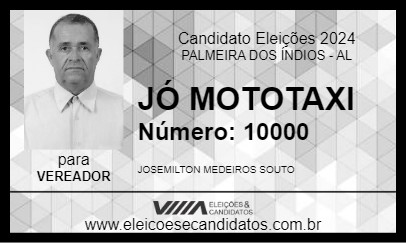 Candidato JÓ MOTOTAXI 2024 - PALMEIRA DOS ÍNDIOS - Eleições