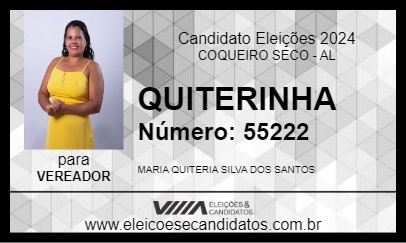 Candidato QUITERINHA 2024 - COQUEIRO SECO - Eleições