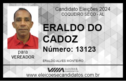 Candidato ERALDO DO CADOZ 2024 - COQUEIRO SECO - Eleições