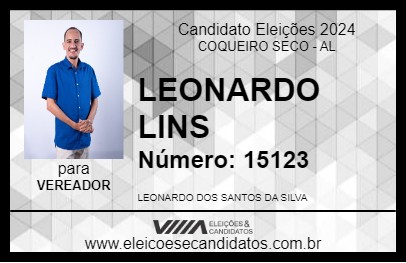 Candidato LEONARDO LINS 2024 - COQUEIRO SECO - Eleições