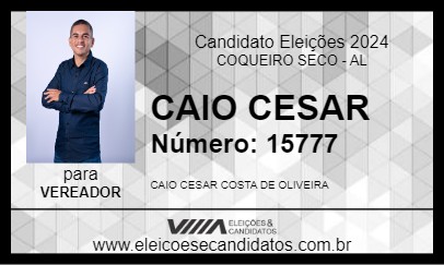 Candidato CAIO CESAR 2024 - COQUEIRO SECO - Eleições