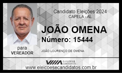 Candidato JOÃO OMENA 2024 - CAPELA - Eleições