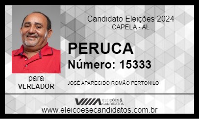 Candidato PERUCA 2024 - CAPELA - Eleições