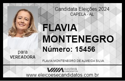 Candidato FLAVIA MONTENEGRO 2024 - CAPELA - Eleições