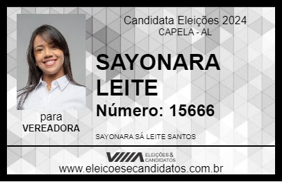 Candidato SAYONARA LEITE 2024 - CAPELA - Eleições