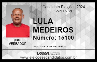 Candidato LULA MEDEIROS 2024 - CAPELA - Eleições