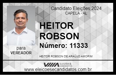 Candidato HEITOR ROBSON 2024 - CAPELA - Eleições