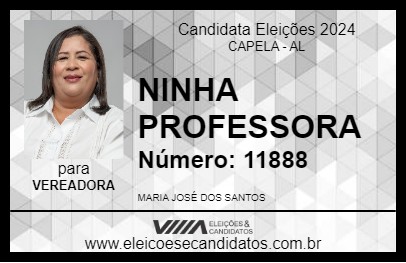 Candidato NINHA PROFESSORA 2024 - CAPELA - Eleições