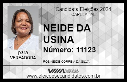 Candidato NEIDE DA USINA 2024 - CAPELA - Eleições