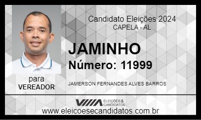 Candidato JAMINHO 2024 - CAPELA - Eleições