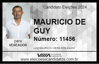 Candidato MAURICIO DE GUY 2024 - PÃO DE AÇÚCAR - Eleições