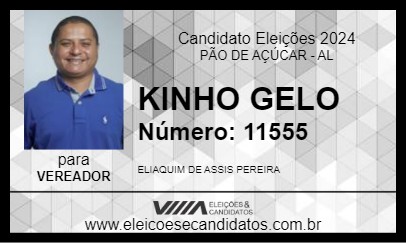 Candidato KINHO GELO 2024 - PÃO DE AÇÚCAR - Eleições