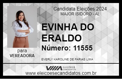 Candidato EVINHA DO ERALDO 2024 - MAJOR ISIDORO - Eleições