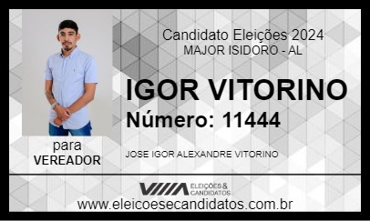 Candidato IGOR VITORINO 2024 - MAJOR ISIDORO - Eleições