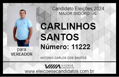 Candidato CARLINHOS SANTOS 2024 - MAJOR ISIDORO - Eleições