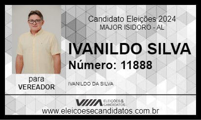 Candidato IVANILDO SILVA 2024 - MAJOR ISIDORO - Eleições