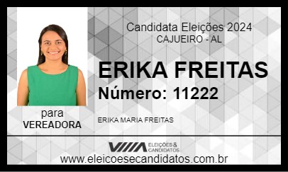 Candidato ERIKA FREITAS 2024 - CAJUEIRO - Eleições