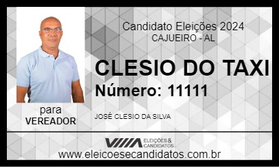 Candidato CLESIO DO TAXI 2024 - CAJUEIRO - Eleições