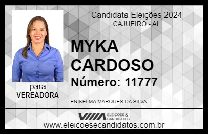 Candidato MYKA CARDOSO 2024 - CAJUEIRO - Eleições