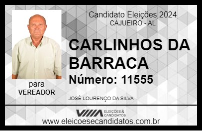 Candidato CARLINHOS DA BARRACA 2024 - CAJUEIRO - Eleições