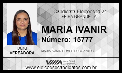 Candidato MARIA IVANIR 2024 - FEIRA GRANDE - Eleições