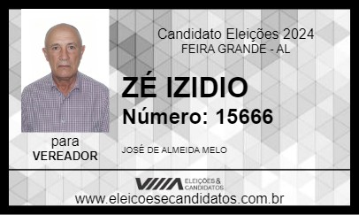 Candidato ZÉ IZIDIO 2024 - FEIRA GRANDE - Eleições