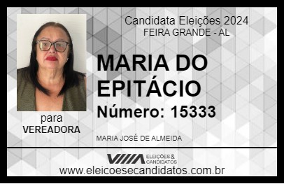 Candidato MARIA DO EPITÁCIO 2024 - FEIRA GRANDE - Eleições