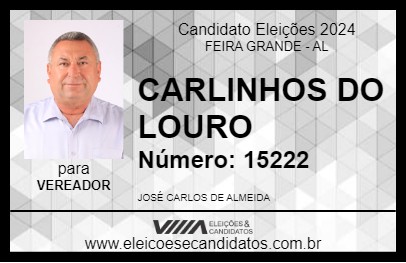 Candidato CARLINHOS DO LOURO 2024 - FEIRA GRANDE - Eleições