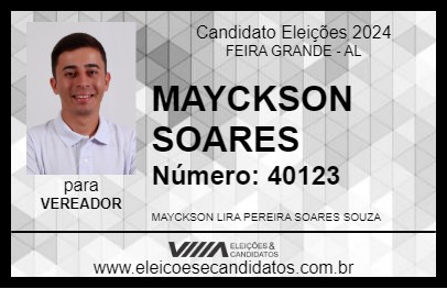 Candidato MAYCKSON SOARES 2024 - FEIRA GRANDE - Eleições