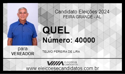 Candidato QUEL 2024 - FEIRA GRANDE - Eleições