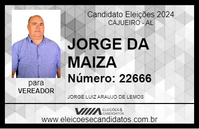 Candidato JORGE DA MAIZA 2024 - CAJUEIRO - Eleições