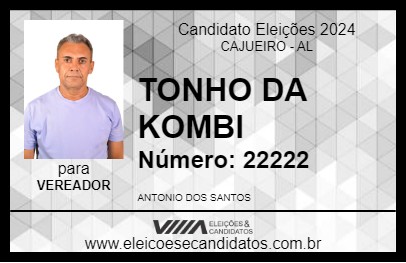 Candidato TONHO DA KOMBI 2024 - CAJUEIRO - Eleições