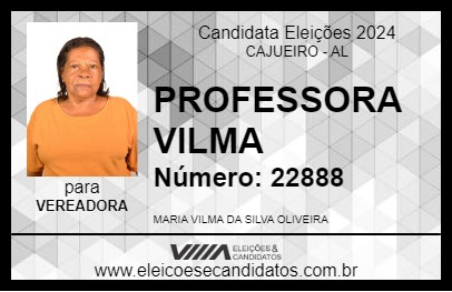 Candidato PROFESSORA VILMA 2024 - CAJUEIRO - Eleições