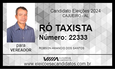 Candidato RÓ TAXISTA 2024 - CAJUEIRO - Eleições