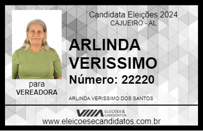 Candidato ARLINDA VERISSIMO 2024 - CAJUEIRO - Eleições