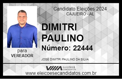 Candidato DIMITRI PAULINO 2024 - CAJUEIRO - Eleições