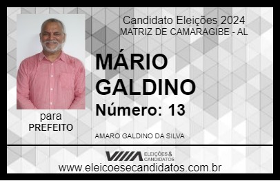 Candidato MÁRIO GALDINO 2024 - MATRIZ DE CAMARAGIBE - Eleições