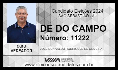 Candidato DE DO CAMPO 2024 - SÃO SEBASTIÃO - Eleições