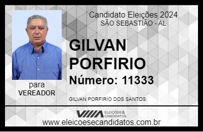 Candidato GILVAN PORFIRIO 2024 - SÃO SEBASTIÃO - Eleições