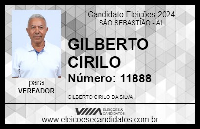 Candidato GILBERTO CIRILO 2024 - SÃO SEBASTIÃO - Eleições