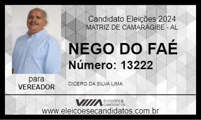 Candidato NEGO DO FAÉ 2024 - MATRIZ DE CAMARAGIBE - Eleições