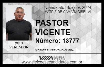 Candidato PASTOR VICENTE 2024 - MATRIZ DE CAMARAGIBE - Eleições